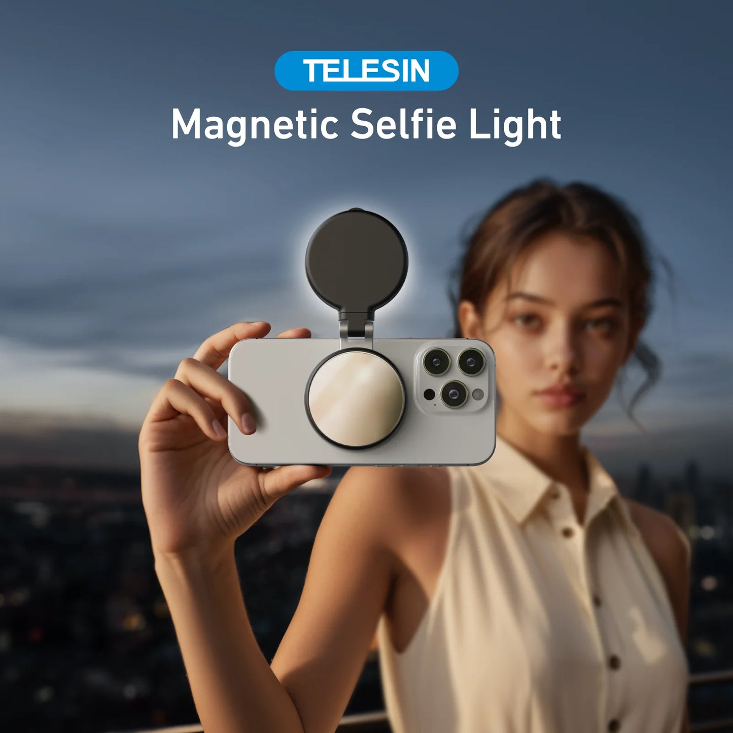 TELESIN Smartphone Magnetic Fill Light Mini Selfie Light 3 Modes Adjustable Brightness for Iphone XIAOMI HUAWEI SAMSUNG Phone