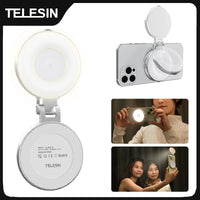 TELESIN Smartphone Magnetic Fill Light Mini Selfie Light 3 Modes Adjustable Brightness for Iphone XIAOMI HUAWEI SAMSUNG Phone