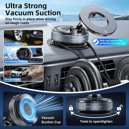 Xiaomi Strong Magnetic Phone Holder Foldable Design 360° Adjustable Vacuum Car Mount For Cell Phone For iphone Live Streaming