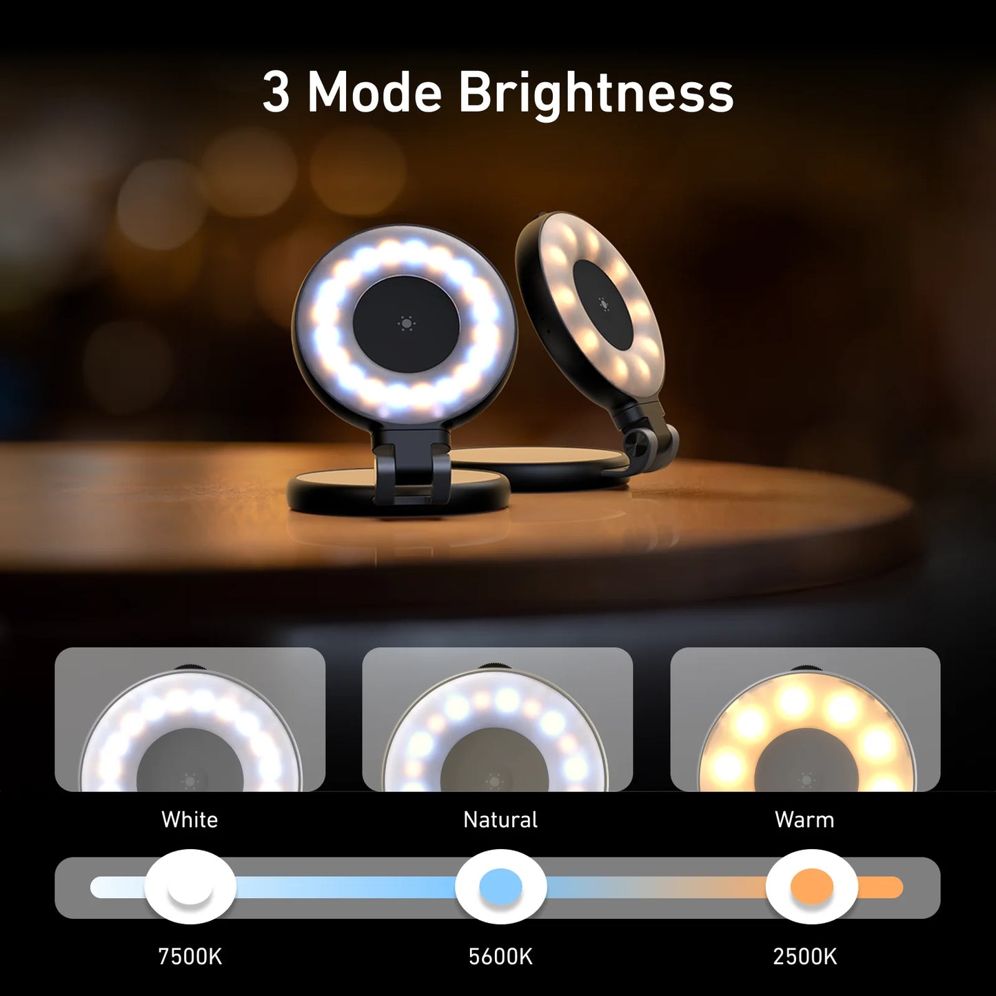 TELESIN Smartphone Magnetic Fill Light Mini Selfie Light 3 Modes Adjustable Brightness for Iphone XIAOMI HUAWEI SAMSUNG Phone