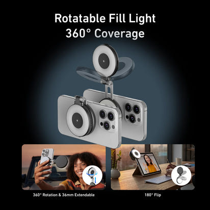 TELESIN Smartphone Magnetic Fill Light Mini Selfie Light 3 Modes Adjustable Brightness for Iphone XIAOMI HUAWEI SAMSUNG Phone