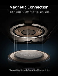 TELESIN Smartphone Magnetic Fill Light Mini Selfie Light 3 Modes Adjustable Brightness for Iphone XIAOMI HUAWEI SAMSUNG Phone